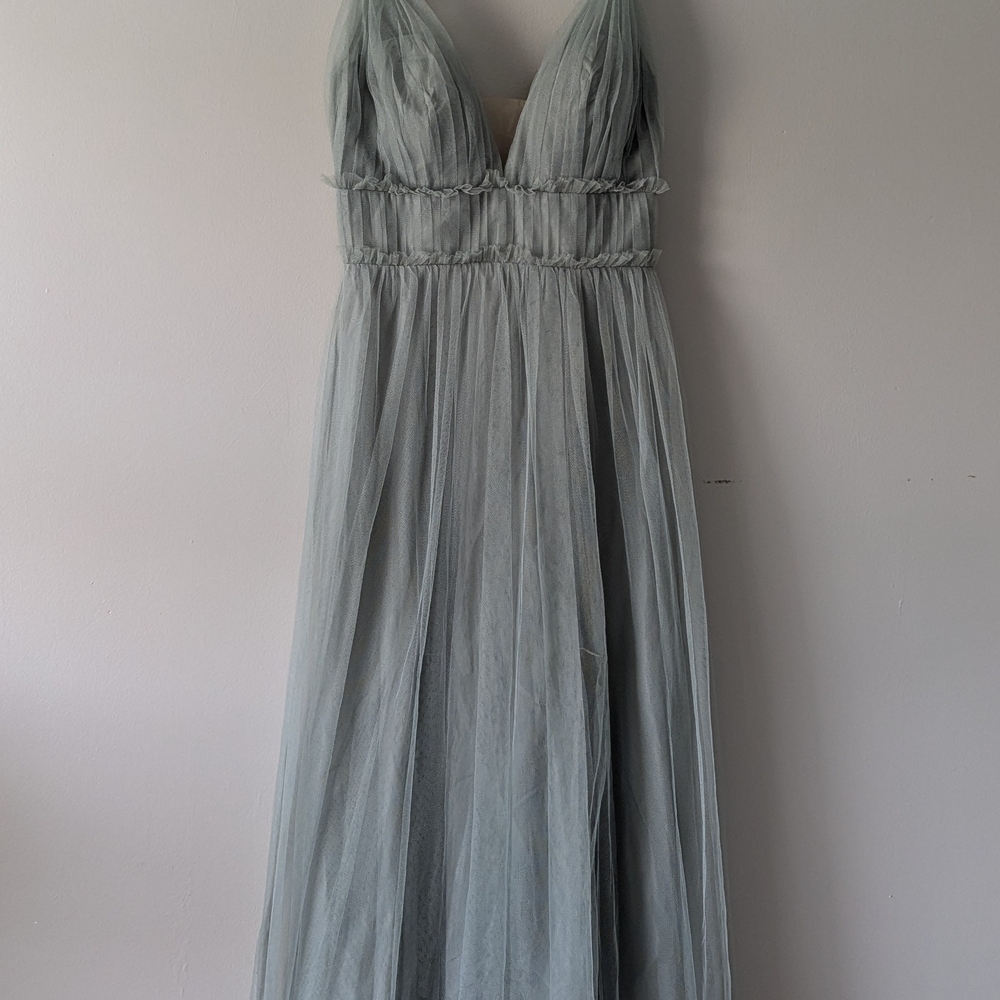Revelry Alma Tulle Sage Maxi Dress - Picture 2 of 6
